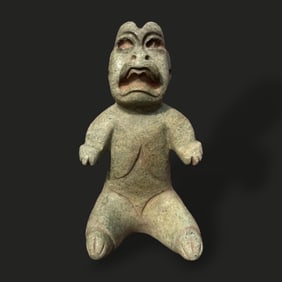 Pre-Columbian Olmec jade transformation figure