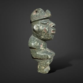 Pre-Columbian Chontal green stone figure