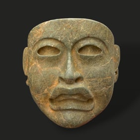 Pre-Columbian Olmec green stone mask