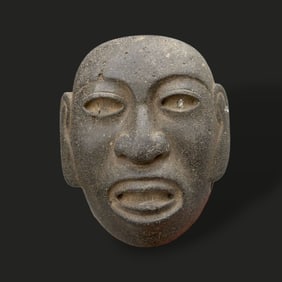 Pre-Columbian Aztec stone Xipe Totec mask