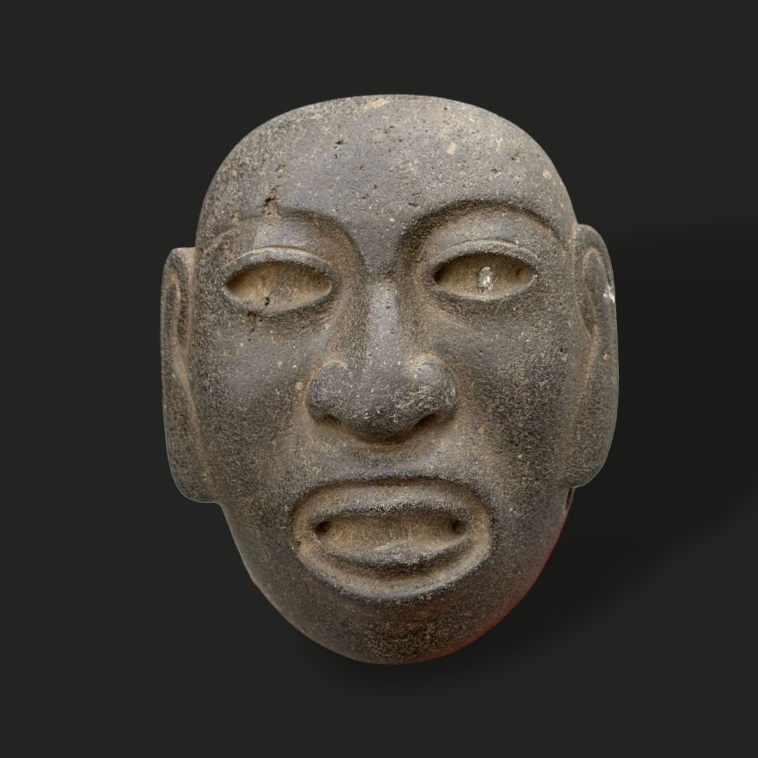 Pre-Columbian Aztec stone Xipe Totec mask (1 of 4)