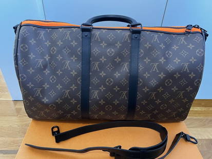 Louis Vuitton Keepall 50 Virgil Abloh Friends Monogram Bag Authentic LV New: Bag Width: 19.7Closure: Zip Occasion: CasualSize: Medium Bag Depth: 8.7Year Manufactured: 2020-2029 Vintage: NoPersonalize: No Department: Unisex AdultsStyle: Shoulder Bag Features: Zip-AroundHandmade