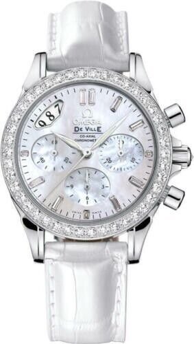 New Omega De Ville 18k White Gold Diamond Dial Automatic Women's Watch 46797536 (1 of 1)