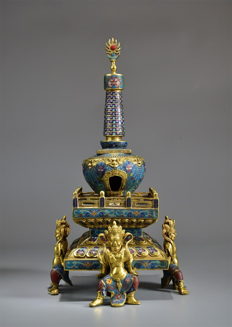 Qing Dynasty enamel pagoda (1 of 11)