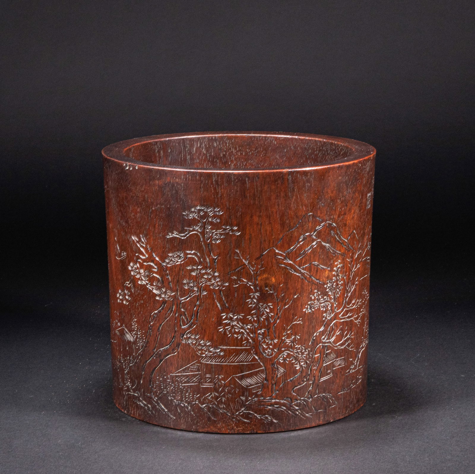 Yellow pear wood pen holder in Qing Dynasty (1 of 8)