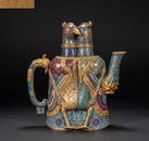 Qing Dynasty Jingtai blue phoenix head pot