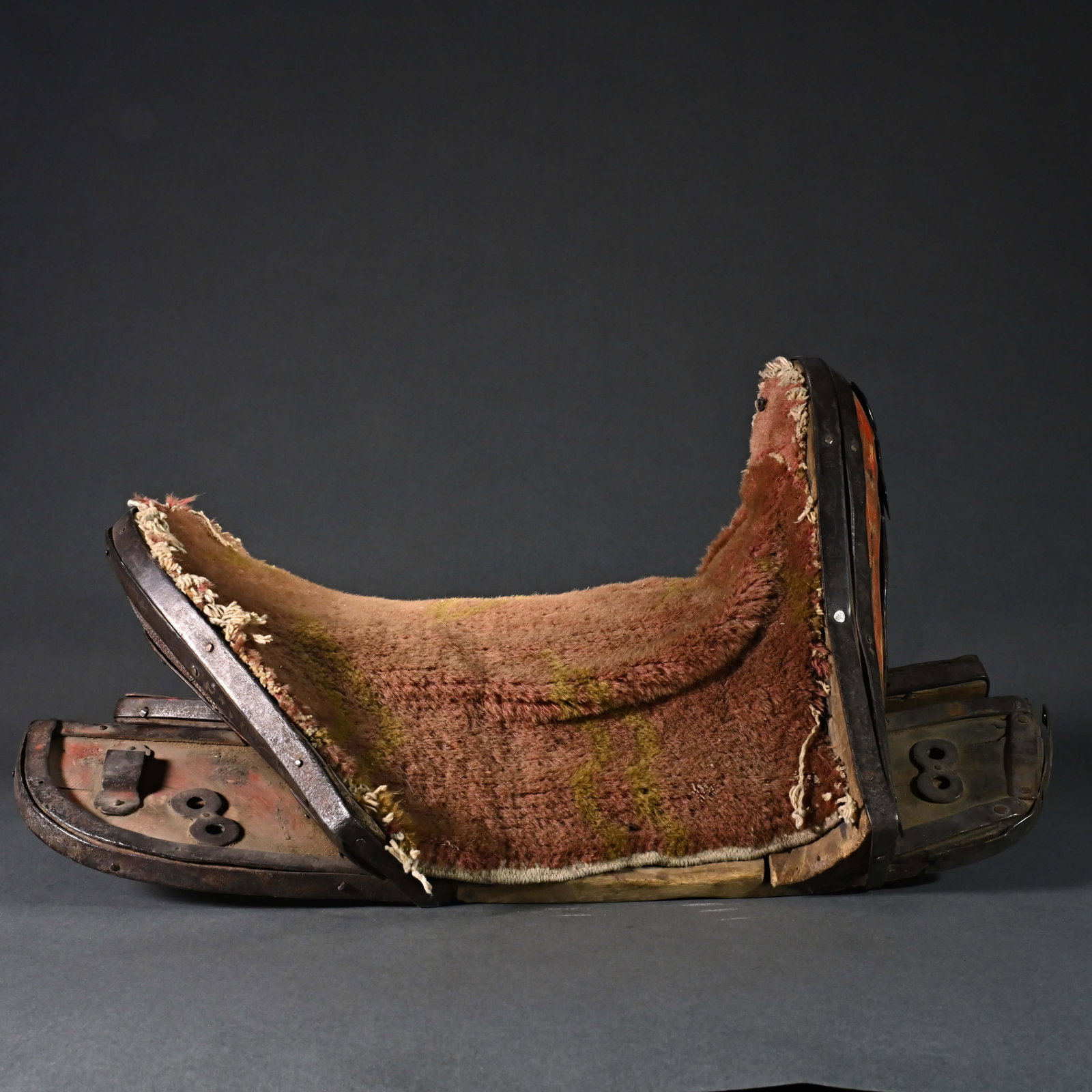 Saddle of Qing Dynasty: w 46 cm h 23.5 cm weight 3.55kg