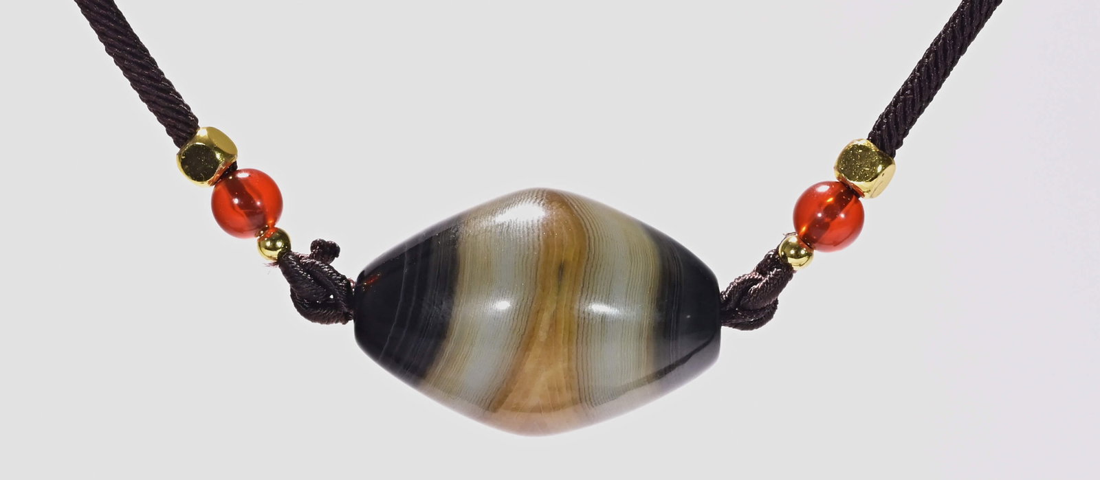 Qing Dynasty Tibetan wrapped silk Buddha eye beads: weight 19.4g