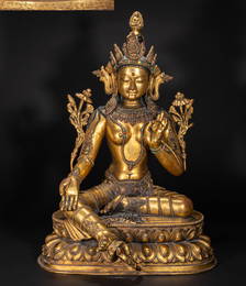 Bronze gilt Buddha of Qing Dynasty