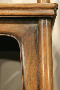 Qing Dynasty yellow rosewood chair pair: Height: 98 cm, width: 56 cm