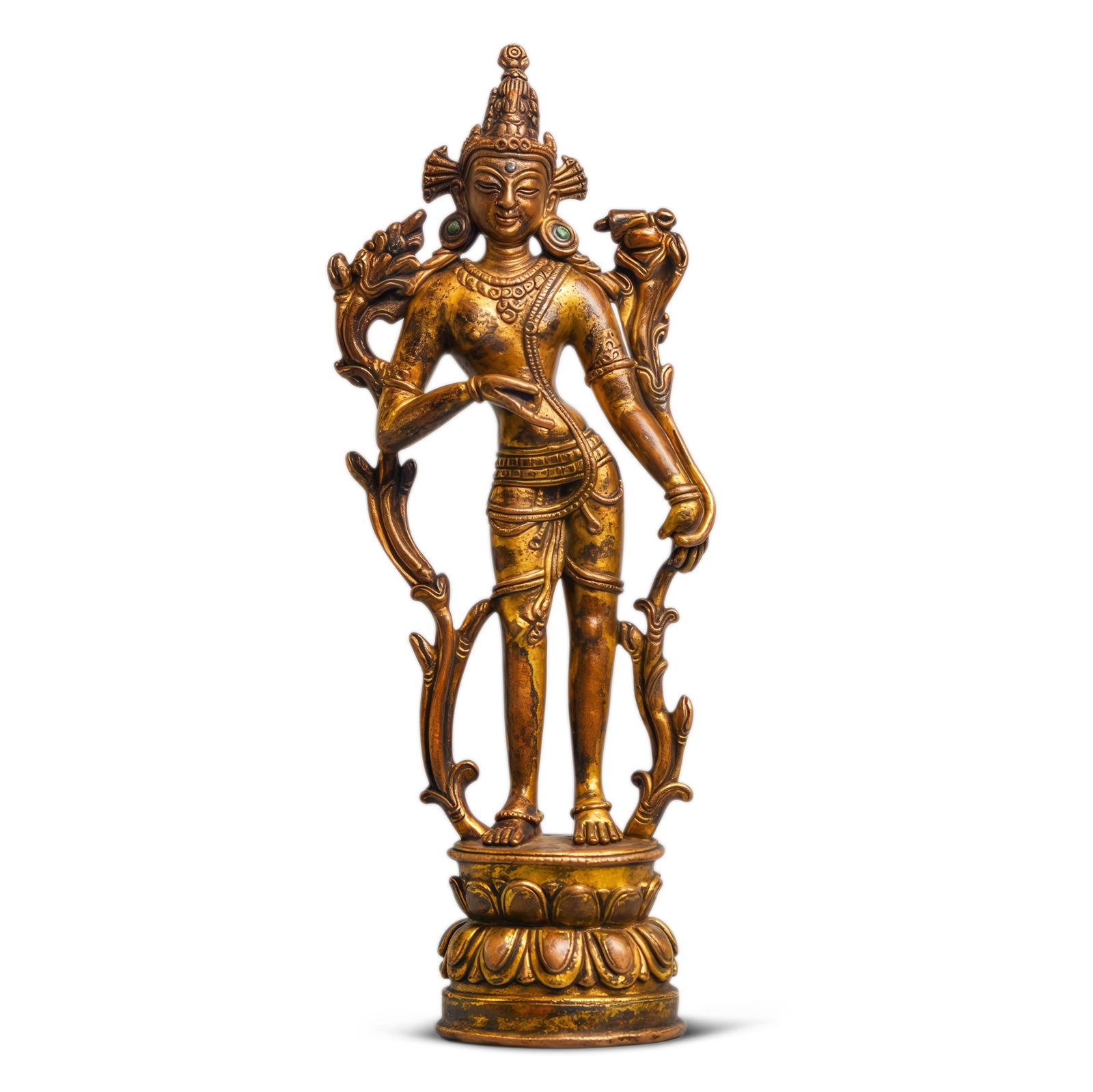 A gilded copper Buddha statue from the Ming Dynasty