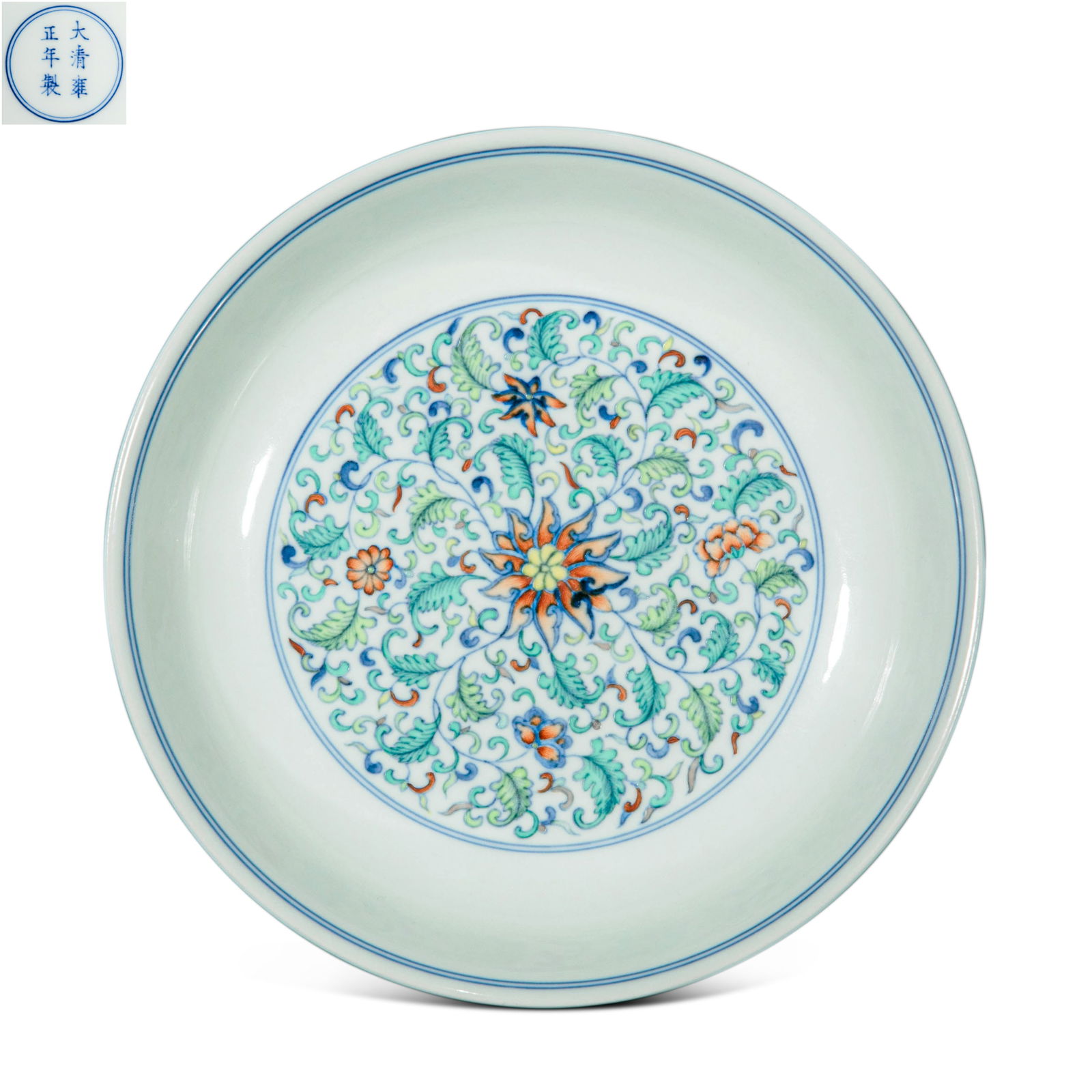 Pastel plates of the Qing Dynasty: Diameter: 21.5cm