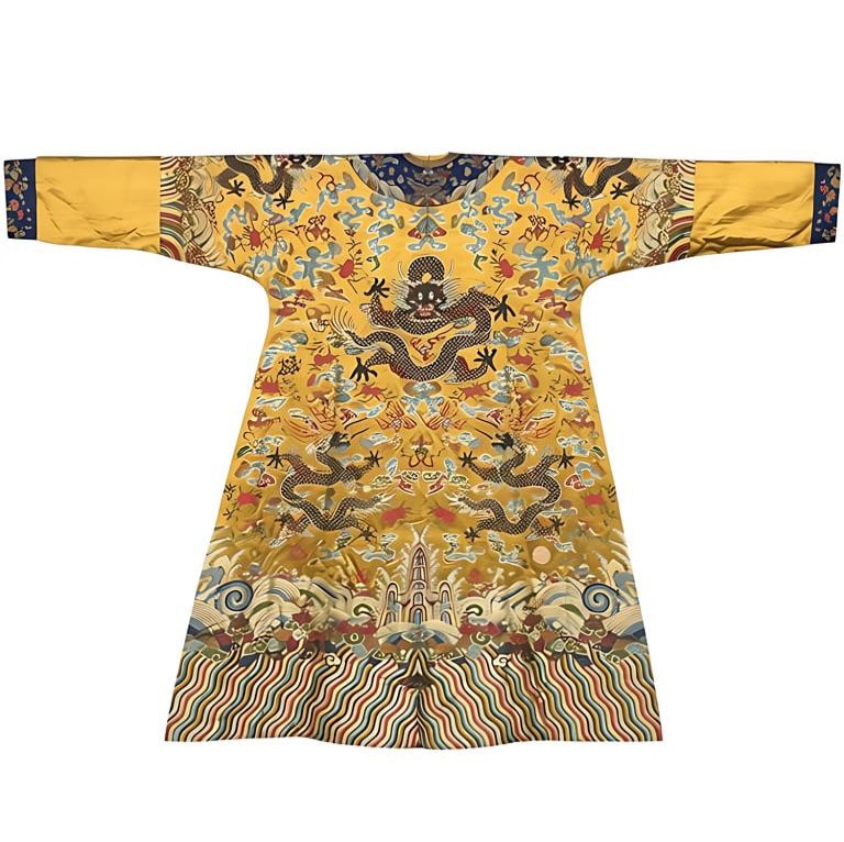 The 18th-century kesi dragon-patterned dragon robe: Height: 160cm, width:160cm