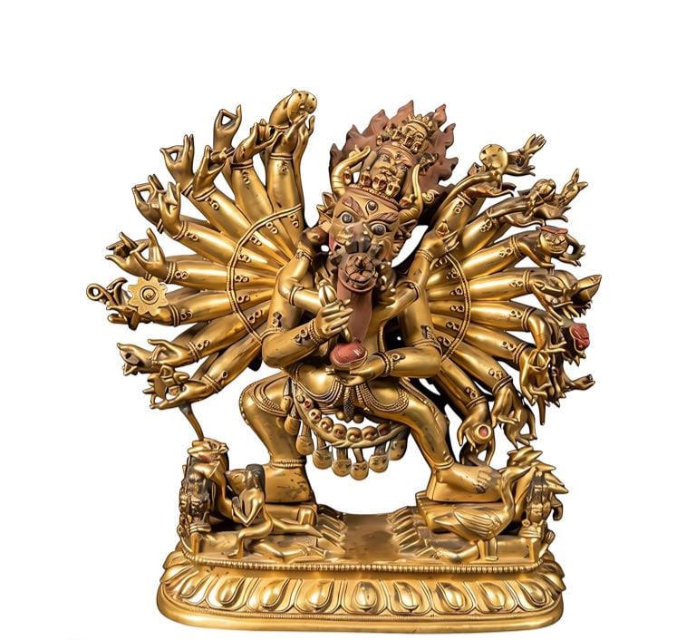 A gilded bronze Vajra statue of Great Vajra from the 18th century (1 of 9)