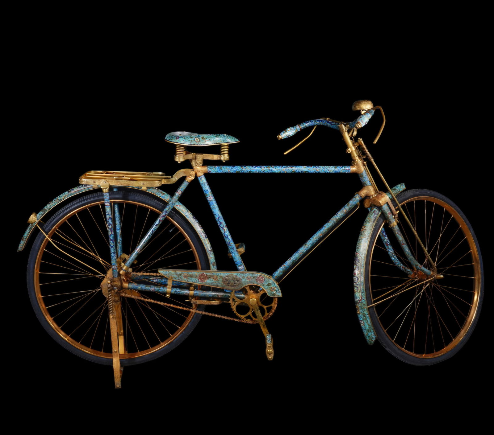 18th-century cloisonne bicycles: Height:96cm, width:196cm