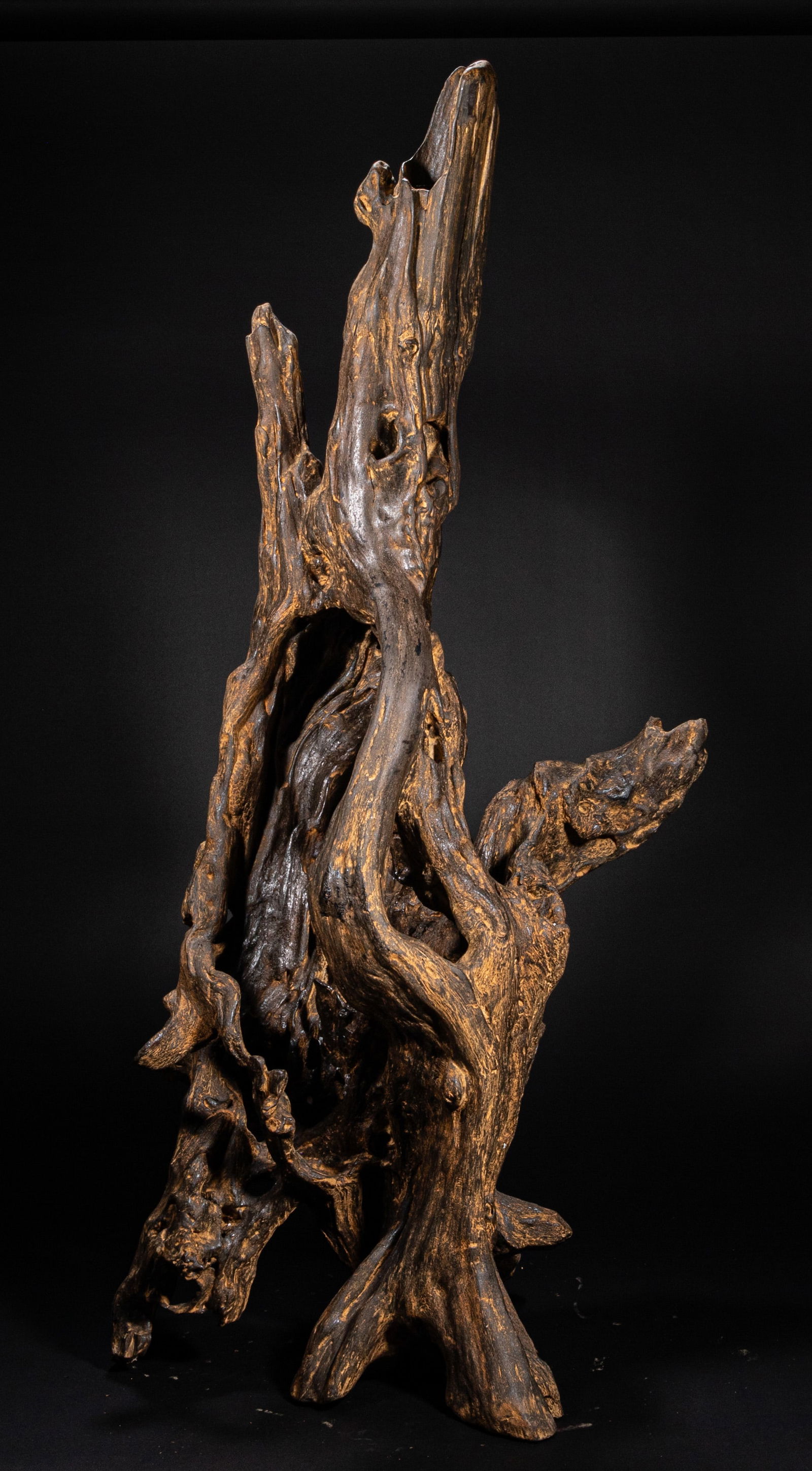 19th-century agarwood ornaments: Height:150cm, width:68cm