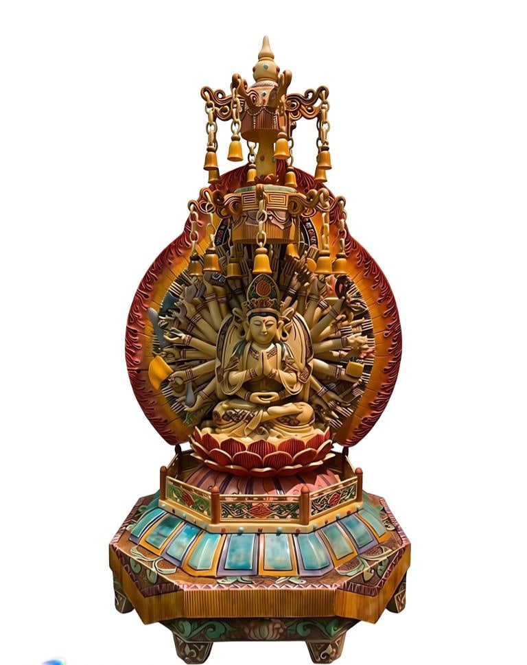 Bone Buddha statues from the 18th century: Height: 44cm, width:22cm?Weight:4800g