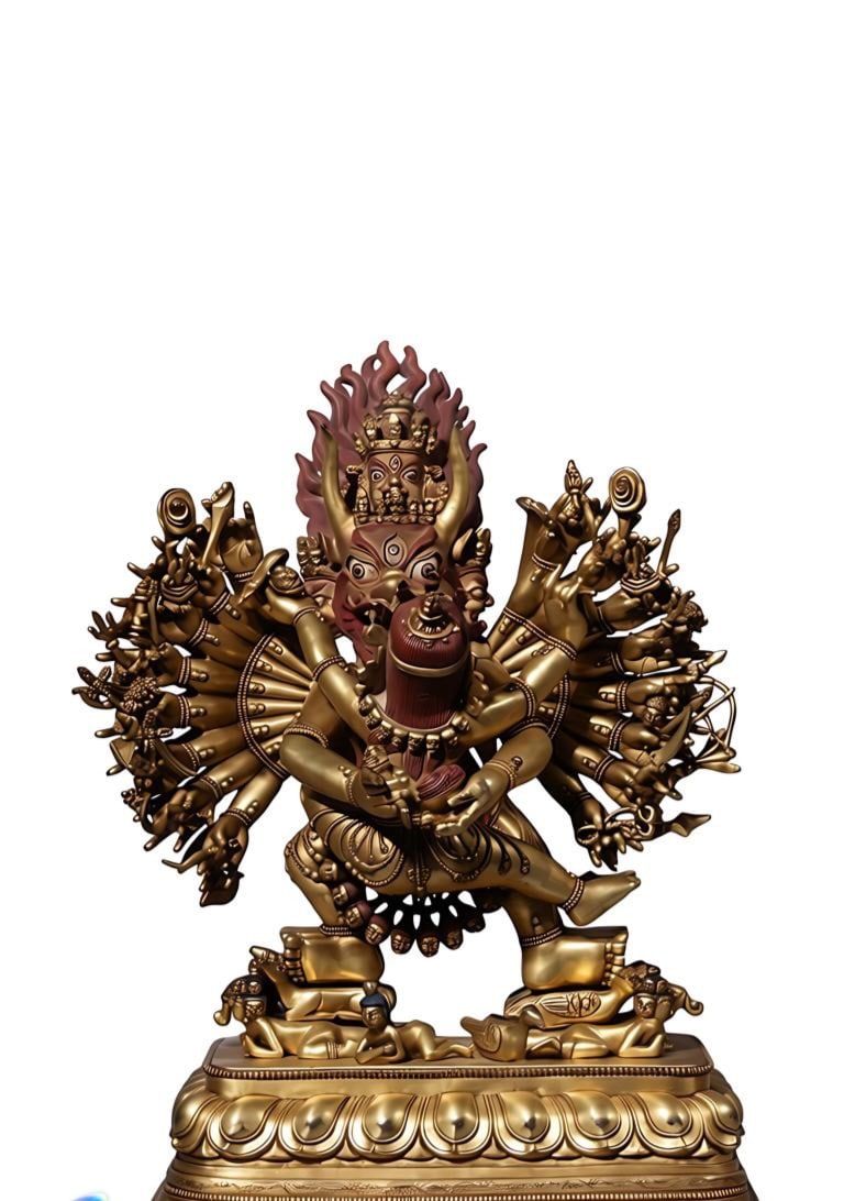 A 15th-century gilded copper Buddha statue: Height: 54cm, width:40cm?Weight:17800g