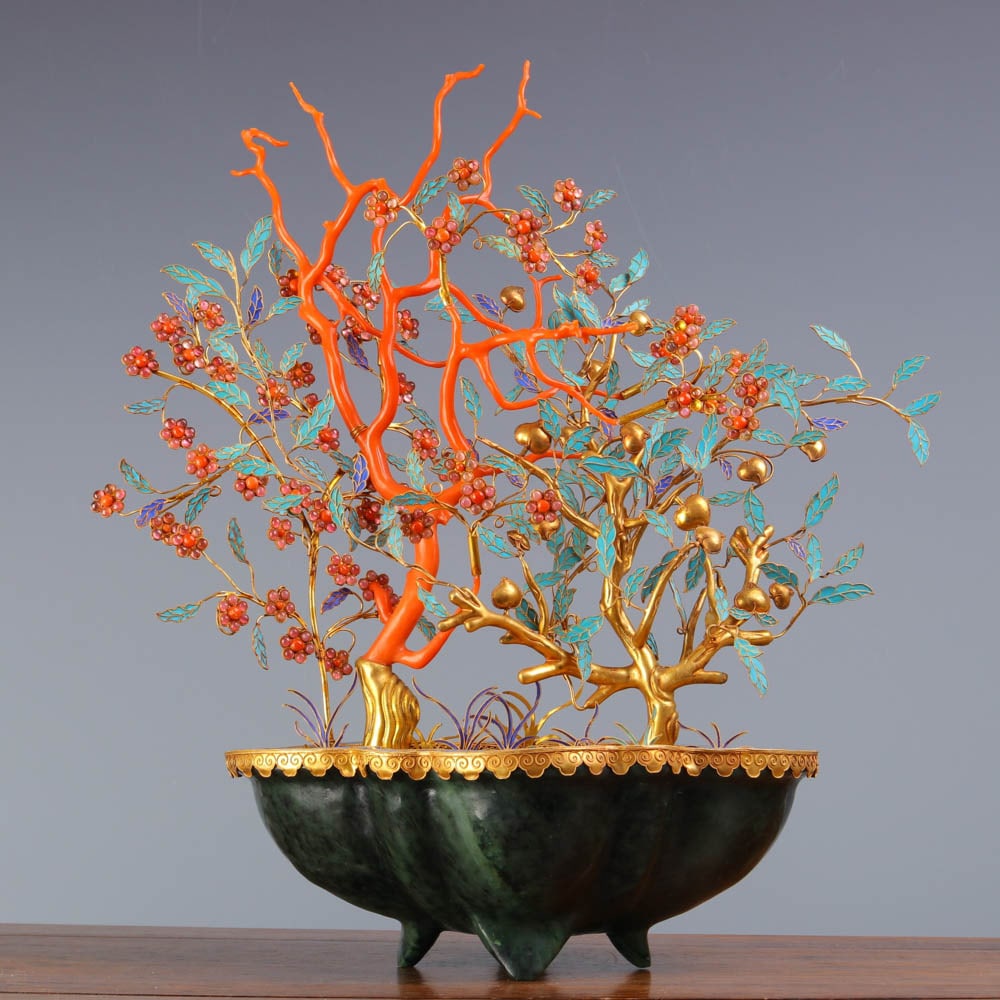 18th-century multi-treasure gold-inlaid bonsai (1 of 9)