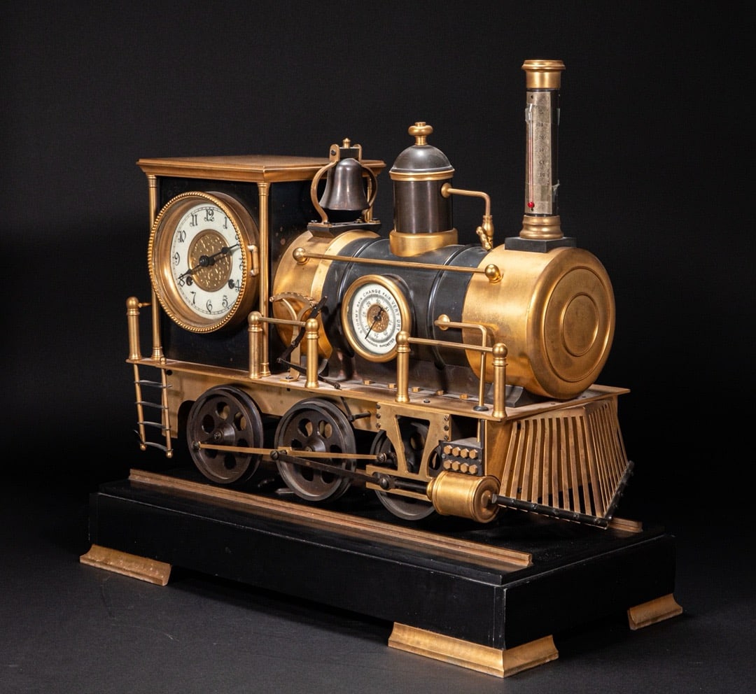 A gilded copper train model from 18th-century Europe (1 of 9)