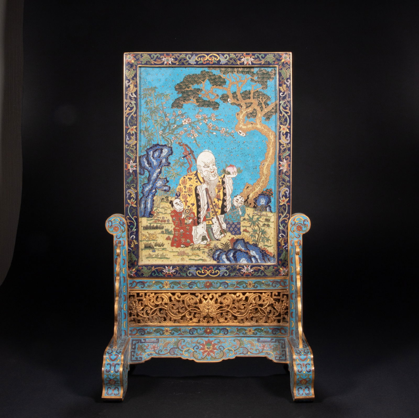 18th-century Cloisonne screen insert (1 of 7)