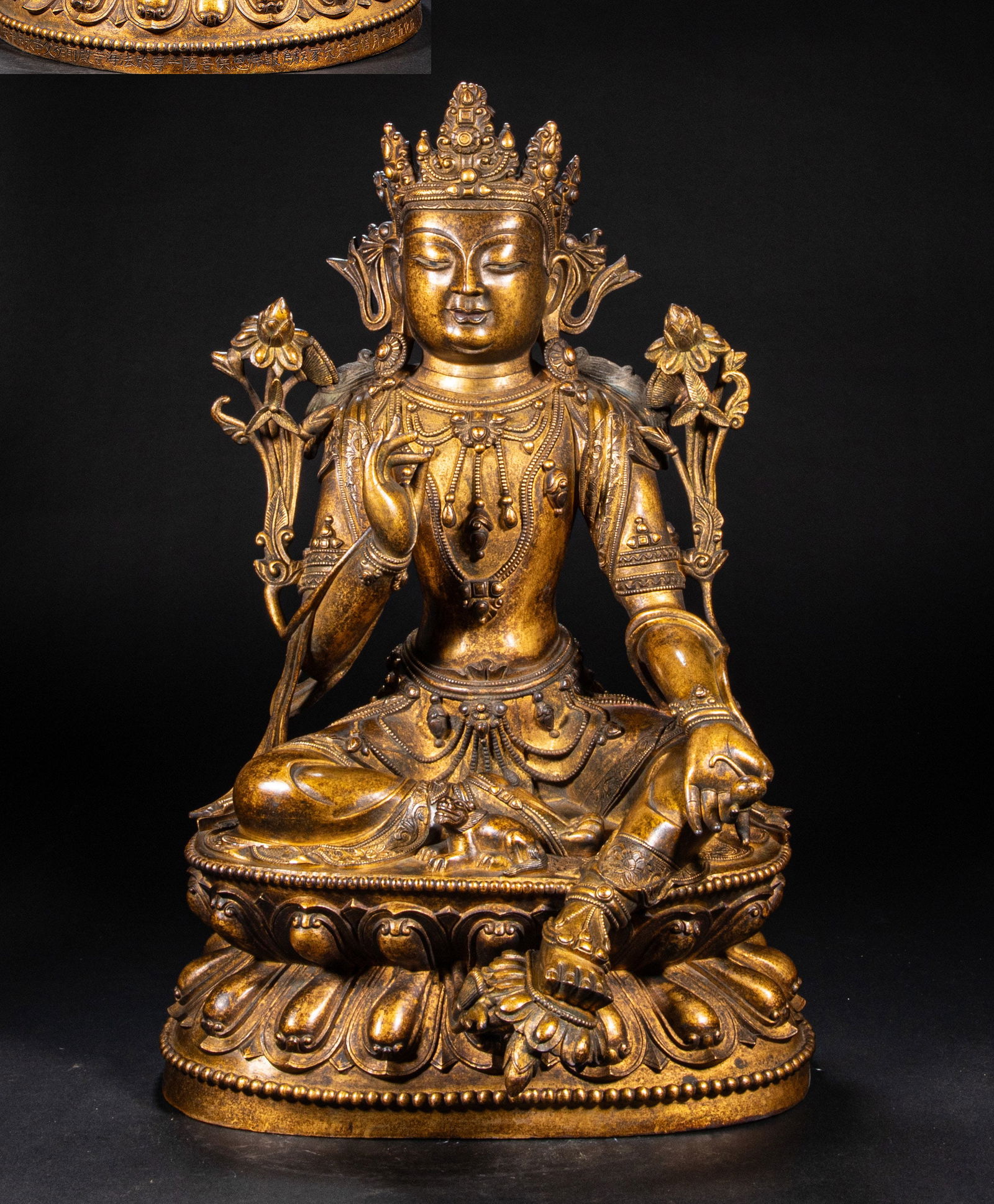 A 15th-century gilded copper Buddha statue (1 of 12)