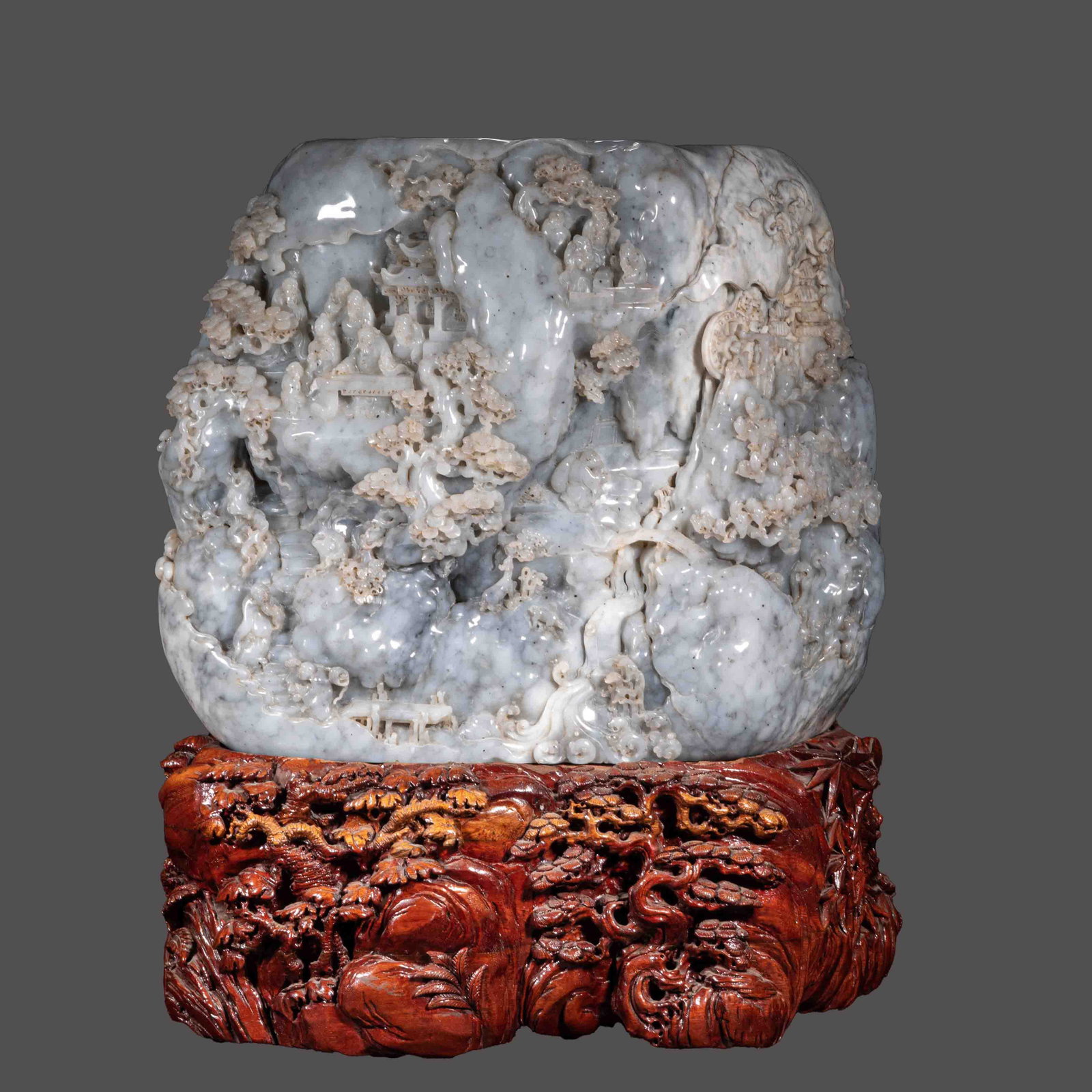 A 18th-century Hotan jade scroll jar (1 of 10)