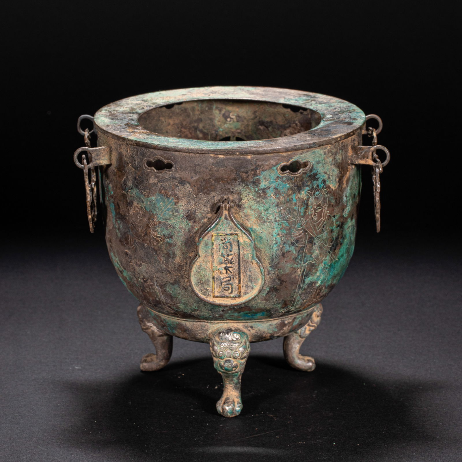 A silver-gilded incense burner from the 10th century (1 of 9)