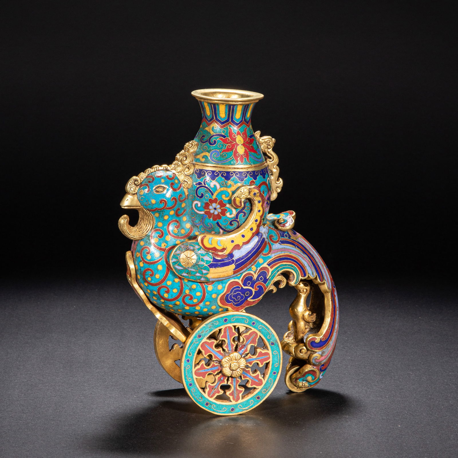 An 18th-century cloisonne blue vase (1 of 10)