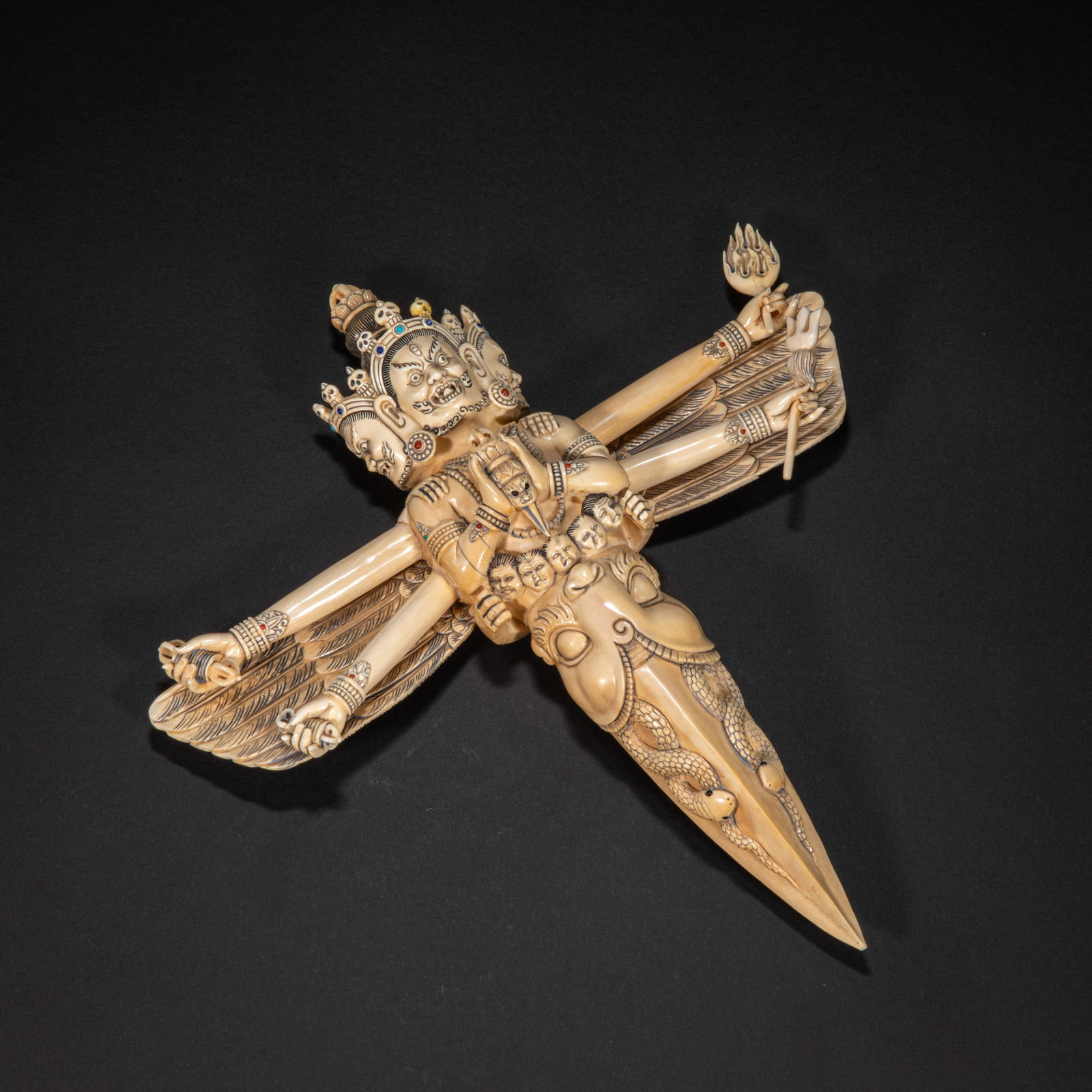 Bone ritual implements from the 18th century: Height?25cm, width?23cm