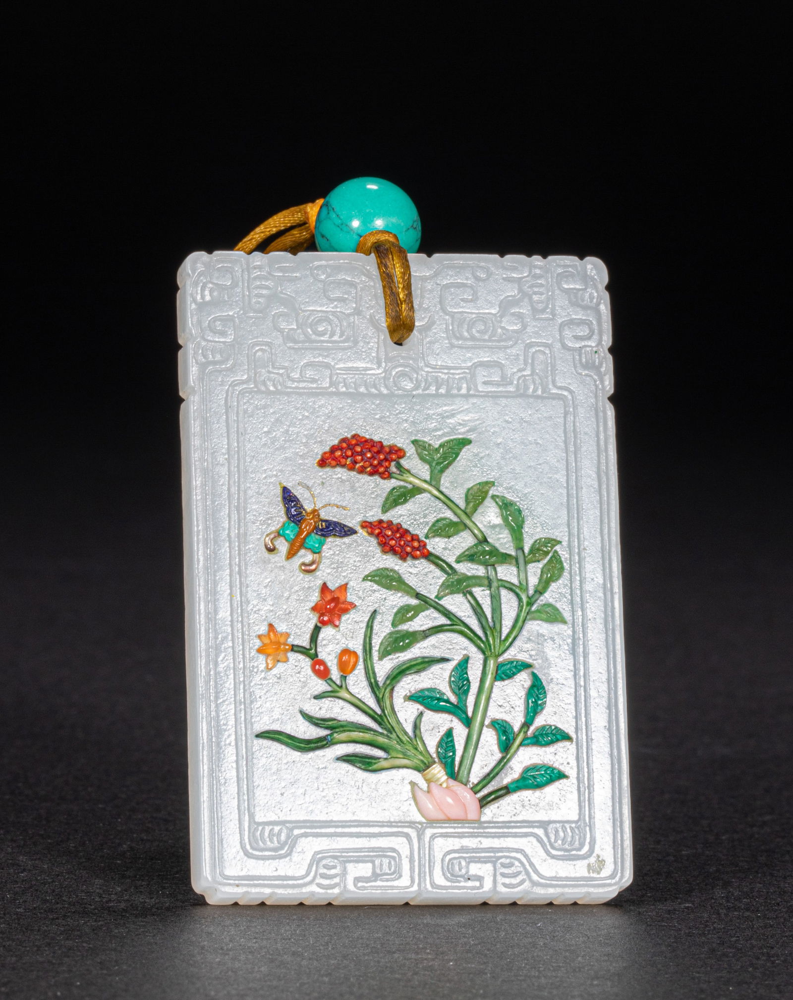 Jade plaque from the 18th century: Height?6cm, width?4cm