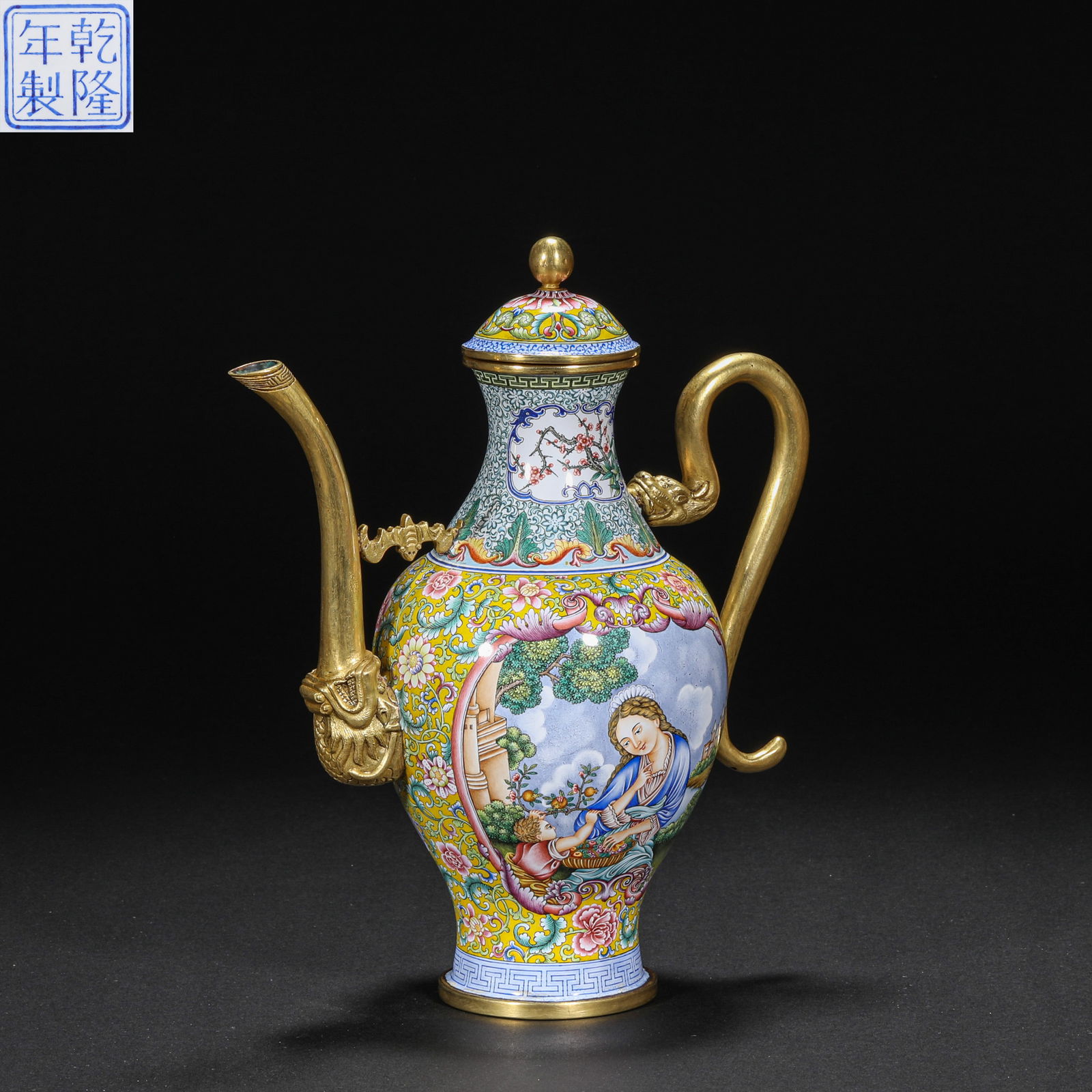 Enamel-painted ewer from the 18th century (1 of 8)