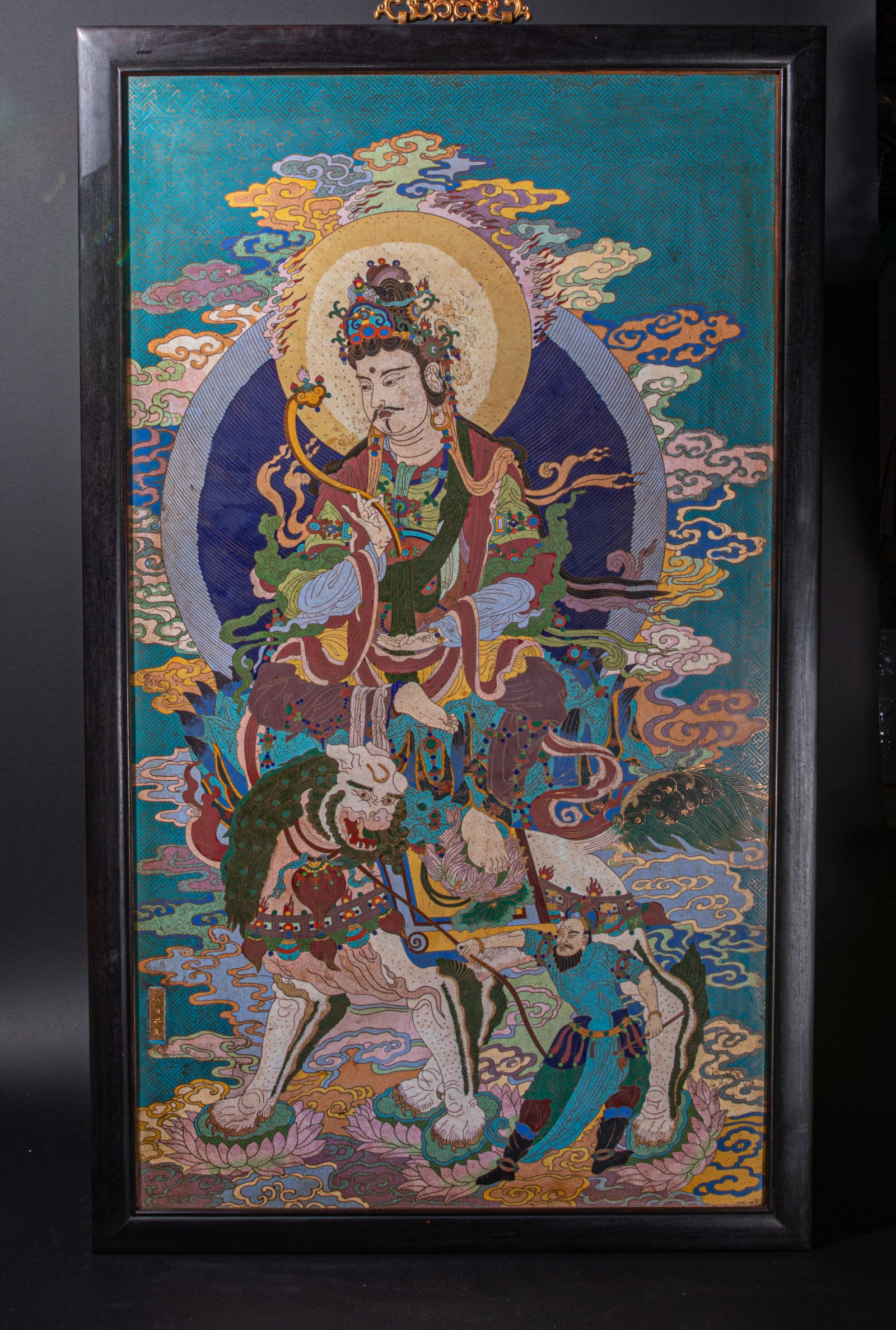 18th-century Cloisonne hanging screen: Height?102cm, width?60cm