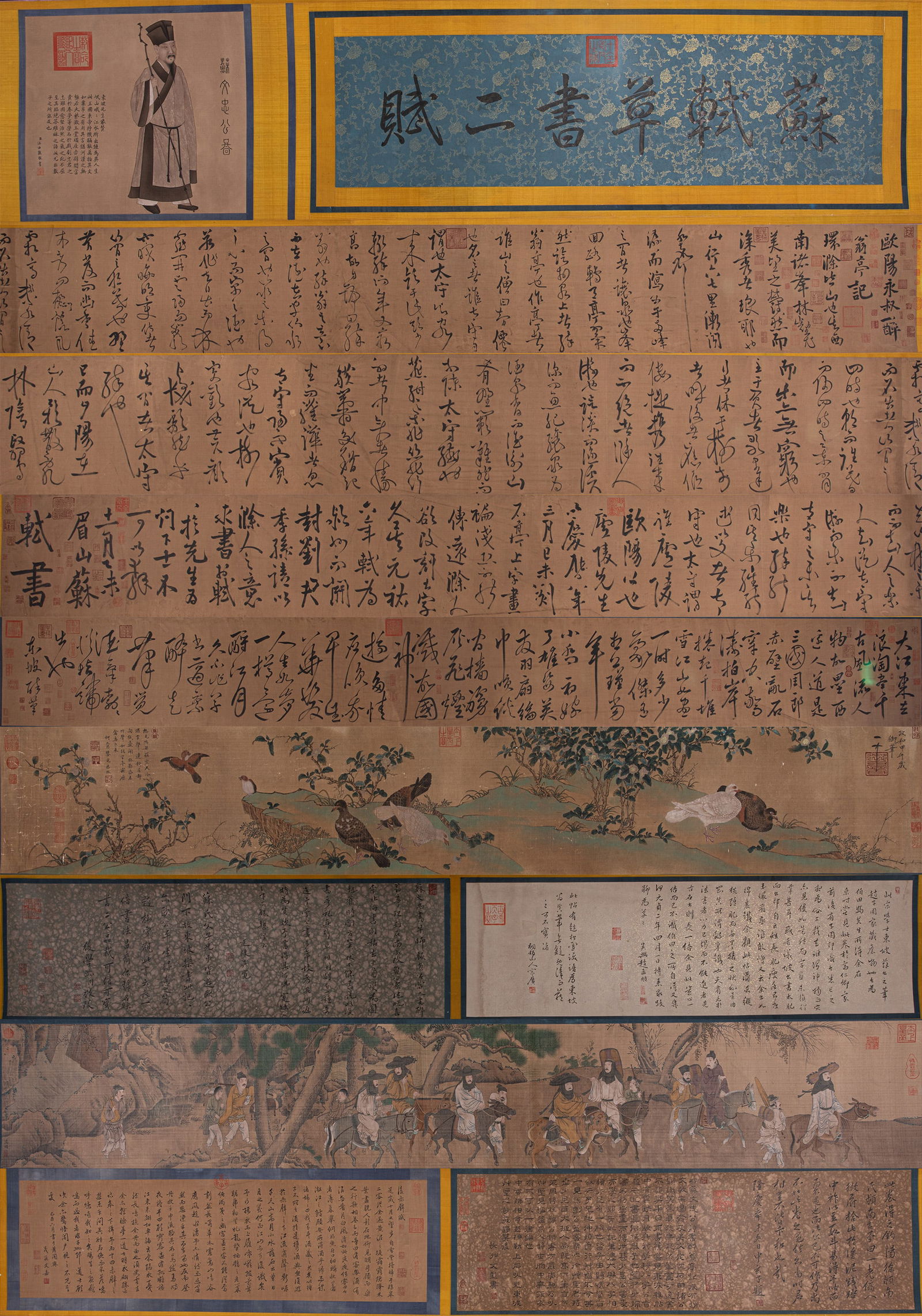 Long scrolls of ancient calligraphy and paintings: Height?47cm, width?2800cm