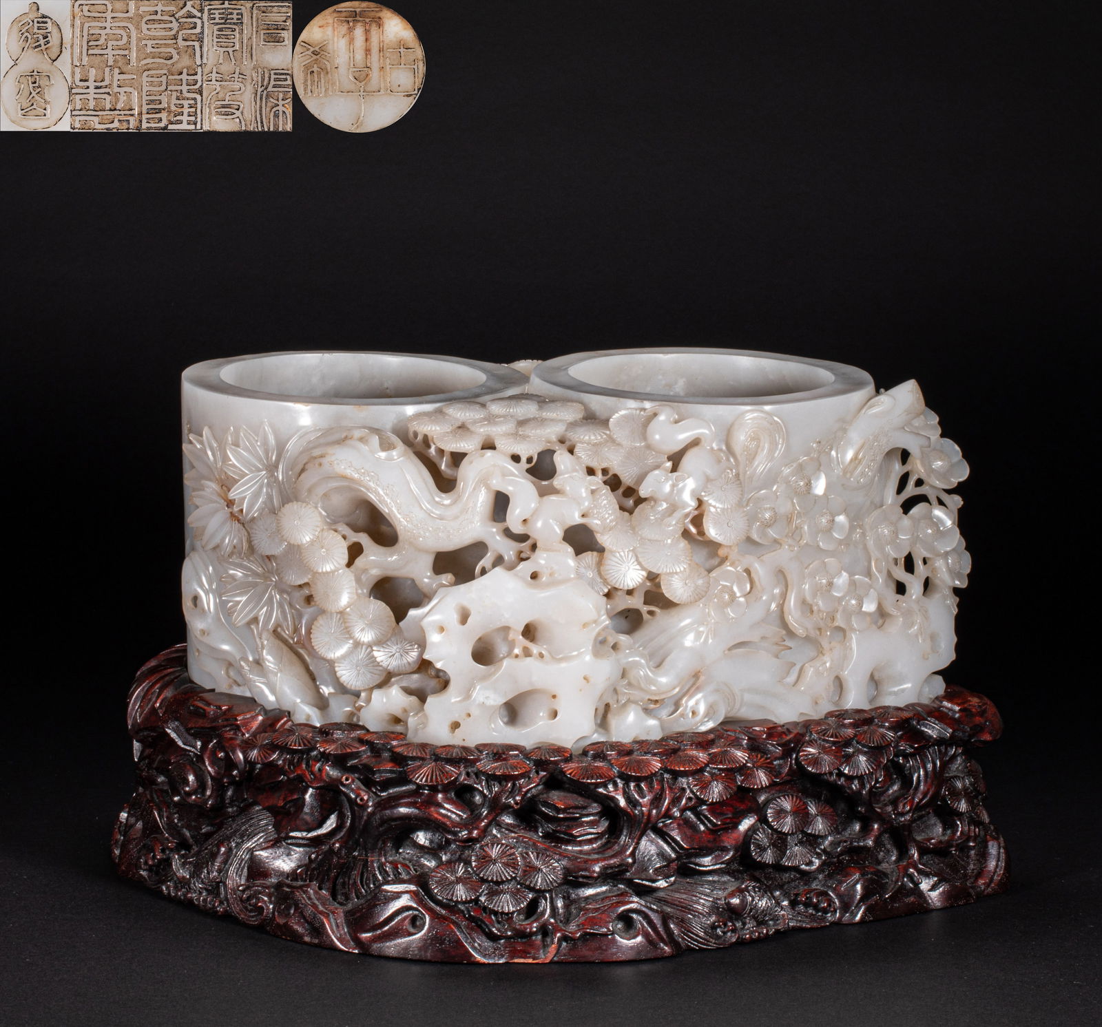 A 18th-century Hotan jade scroll jar (1 of 12)