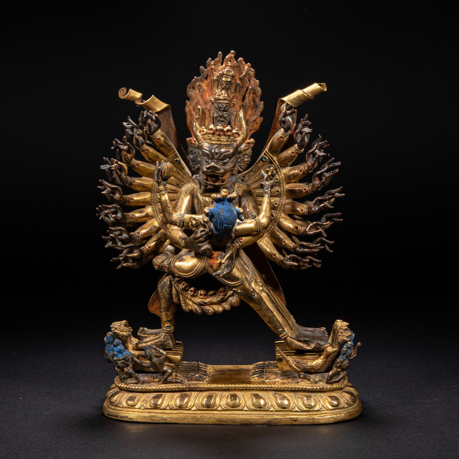 A 15th-century gilded copper Buddha statue: Height?67cm, width?50cm