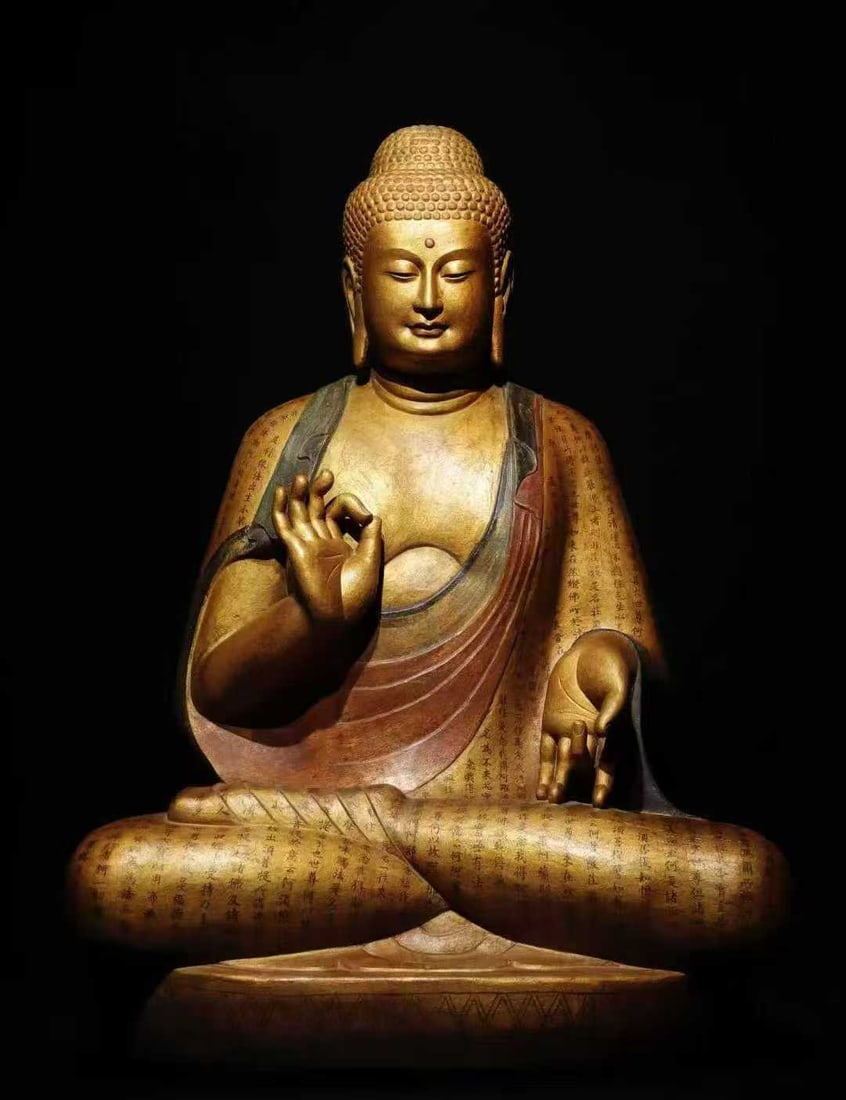 A 6th-century white marble gilded Buddha statue: Height?90cm