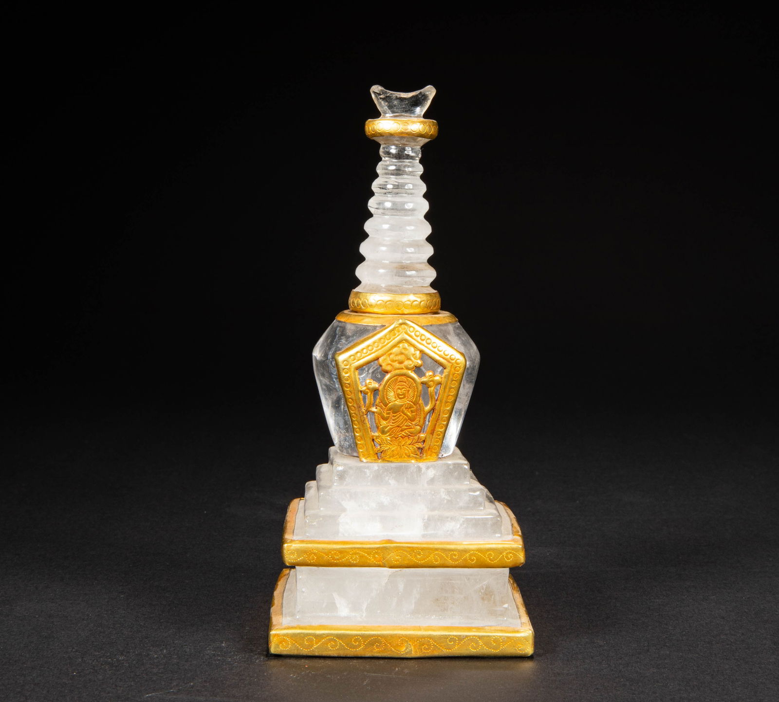 A 10th Century Crystal Gilded Relic pagoda (1 of 7)