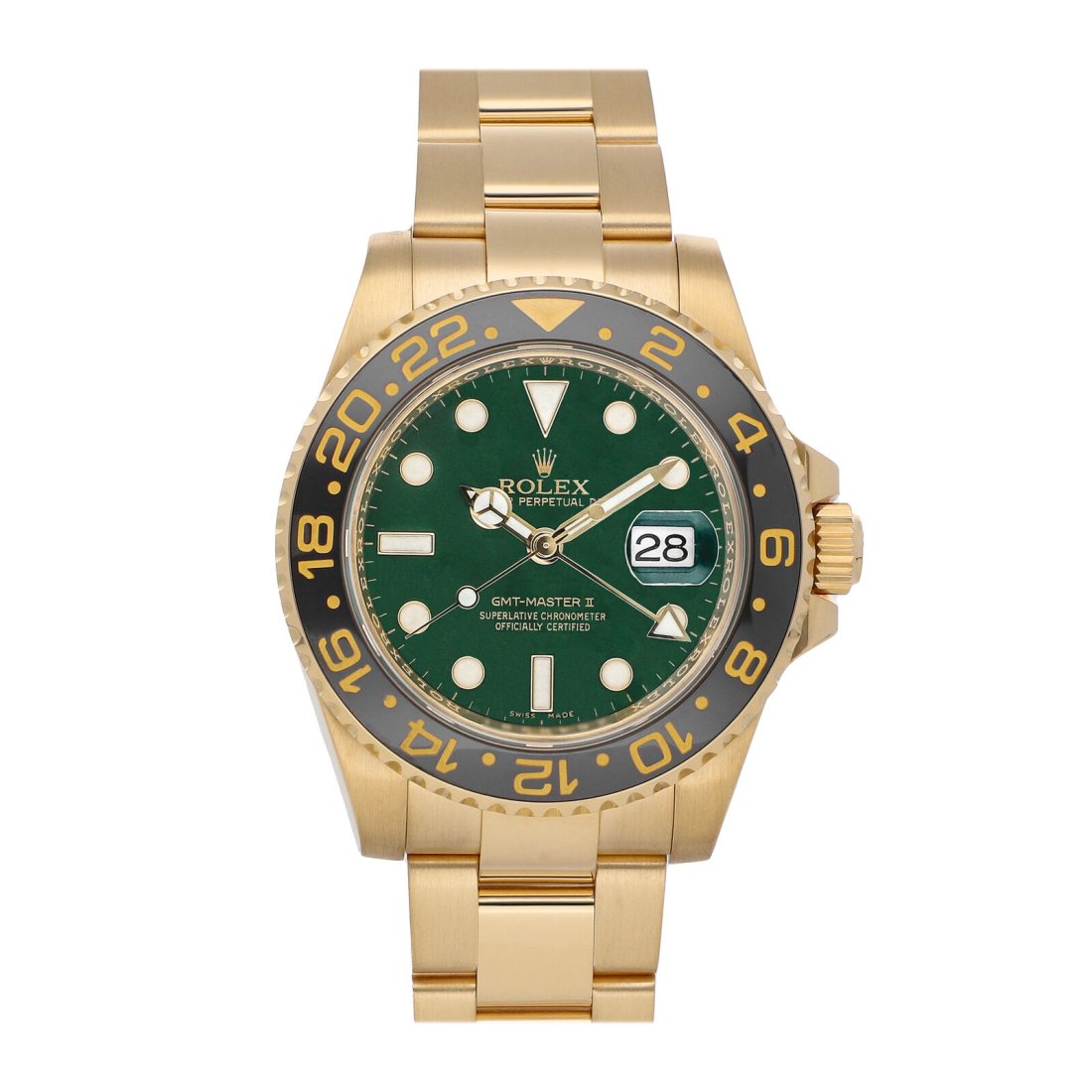 Rolex GMT-Master II Automatic Yellow Gold Mens Oyster Bracelet Watch 116718LN (1 of 4)