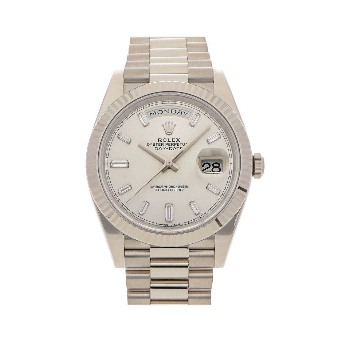 Rolex Day-Date 40 Auto White Gold Diamonds Mens President Bracelet Watch 228239 (1 of 4)