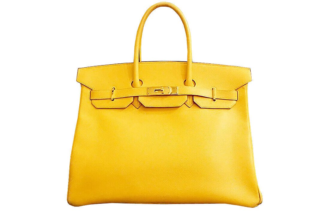 HERMES Birkin 35 Couchvel Yellow Gold Hardware Good Condition Women's Handbag (1 of 12)