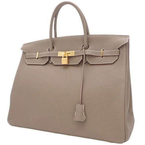 HERMES Birkin 40 Togo Etoupe / Greige Gold Metal Fittings Women's Handbag (1 of 6)