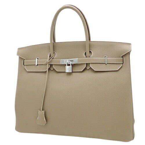 HERMES Birkin 40 Togo Etoupe/Greige Palladium Metal Fittings Women's Handbag (1 of 6)