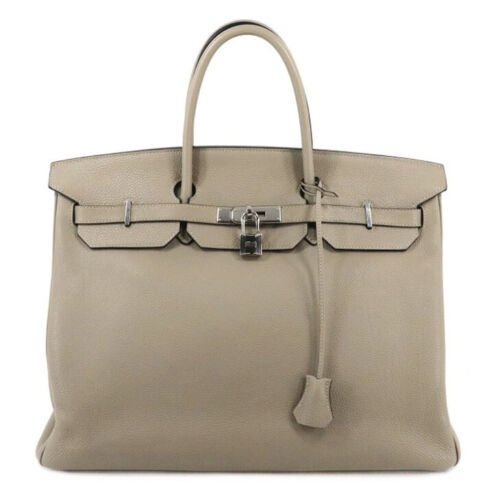 HERMES Birkin 40 Togo Argil/Beige Silver Metal Fittings Women's Handbag (1 of 7)