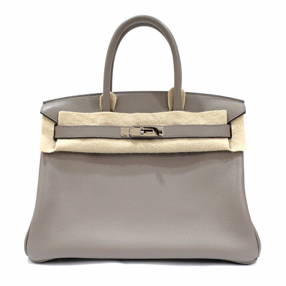 HERMES Birkin 30 Grease Asphalt Taurillon Novillo Gray Women's Handbag (1 of 9)