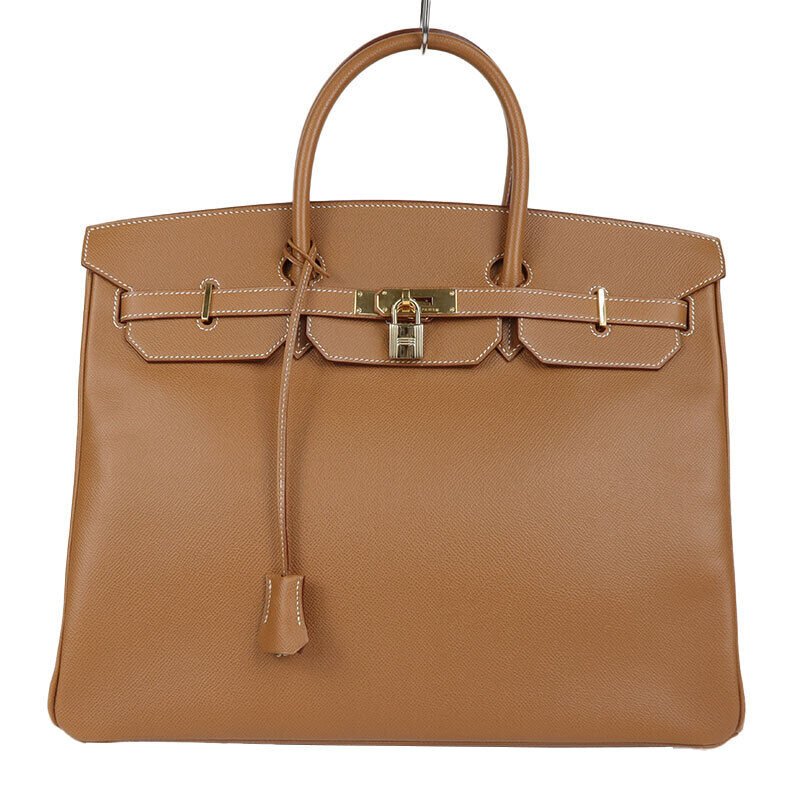 HERMES Birkin 40 Gold Courchevel Gold Fittings Women's Handbag (1 of 8)