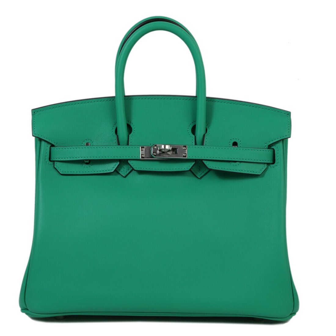 HERMES Birkin 25 Swift Mint Silver Hardware Unused Item Women's Handbag (1 of 10)