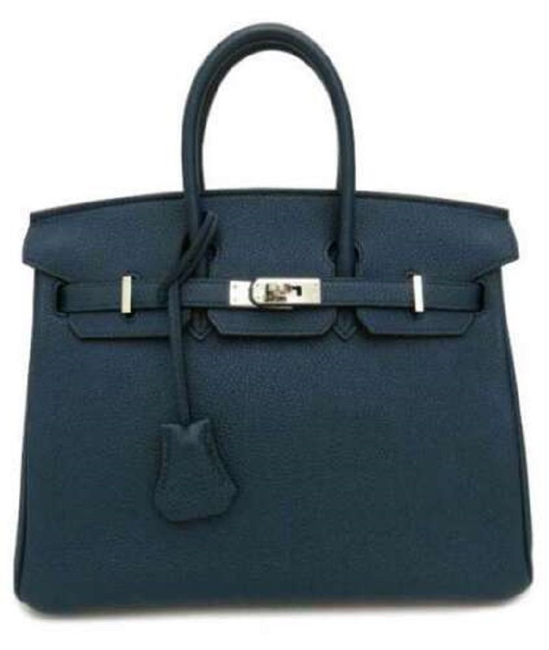 HERMES Birkin 25 Togo Brude Plus Silver Metal Fittings Women's Handbag (1 of 7)