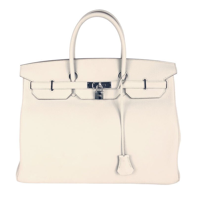 HERMES Birkin 40 Cle/Beige Togo Silver Metal Fittings Women's Handbag (1 of 6)