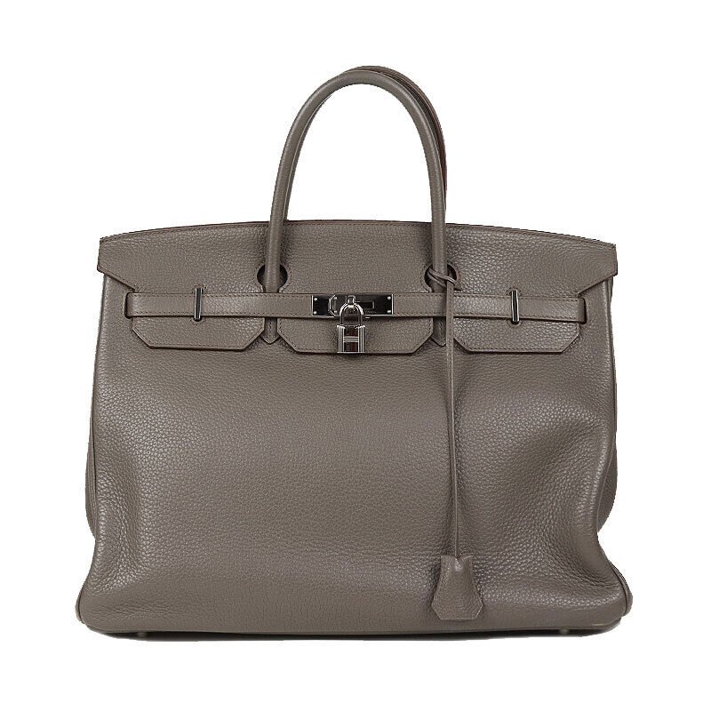 HERMES Birkin 40 Ethane Taurillon Clemence Silver Fittings Women's Handbag (1 of 9)